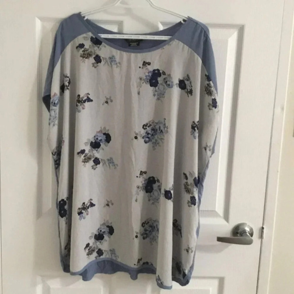 MICHELSTUDIO Blouse Top Short Sleeve Floral Sz 3X